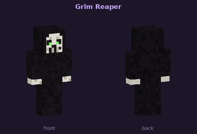 Grim Reaper skin, front and back