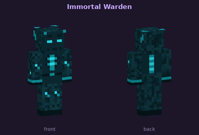 Immortal Warden skin, front and back
