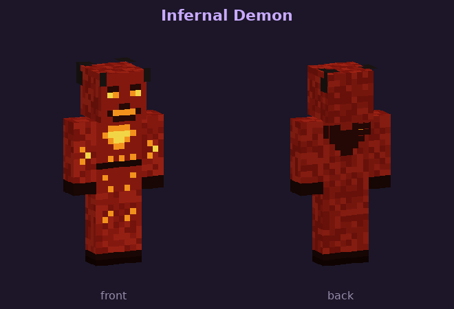 Infernal Demon skin, front and back