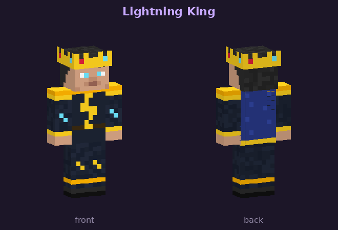 Lightning King skin, front and back