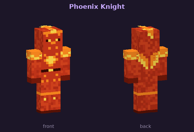 Phoenix Knight skin, front and back