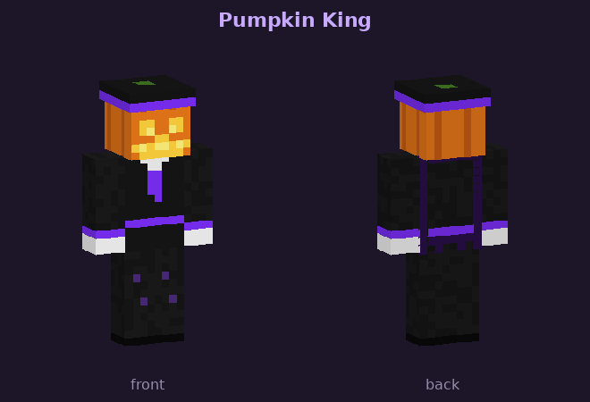 Pumpkin King skin, front and back