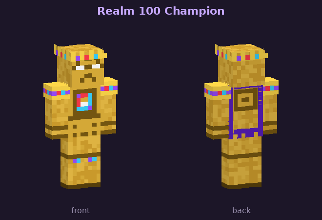 Realm 100 Champion skin, front and back